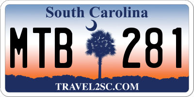 SC license plate MTB281