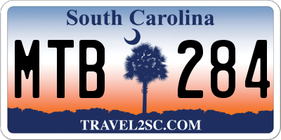 SC license plate MTB284