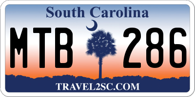 SC license plate MTB286