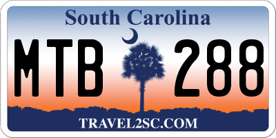 SC license plate MTB288