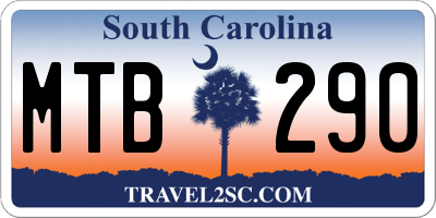 SC license plate MTB290