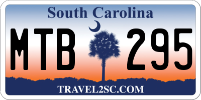 SC license plate MTB295