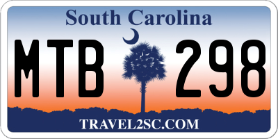 SC license plate MTB298