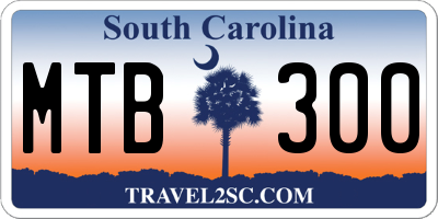 SC license plate MTB300