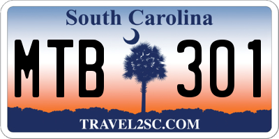 SC license plate MTB301