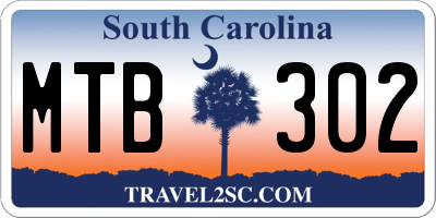 SC license plate MTB302