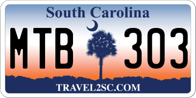SC license plate MTB303