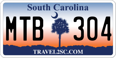 SC license plate MTB304