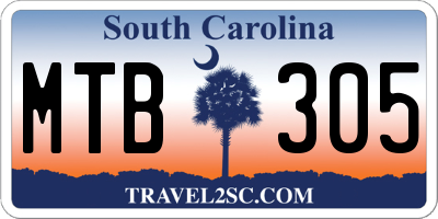 SC license plate MTB305