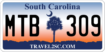 SC license plate MTB309