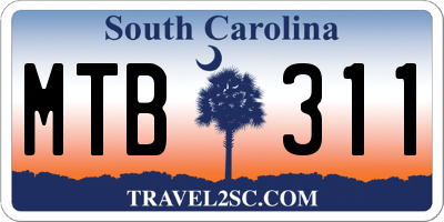 SC license plate MTB311