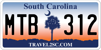 SC license plate MTB312