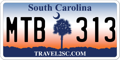 SC license plate MTB313