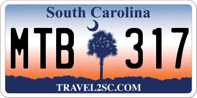 SC license plate MTB317