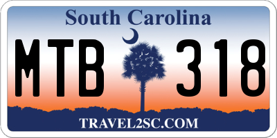 SC license plate MTB318