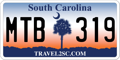 SC license plate MTB319