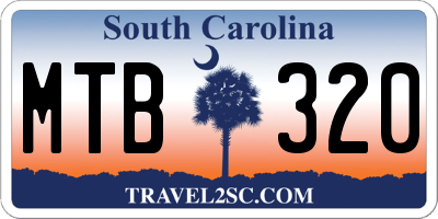 SC license plate MTB320
