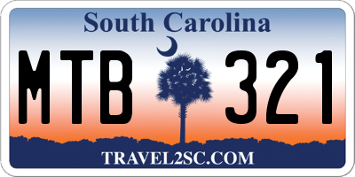 SC license plate MTB321