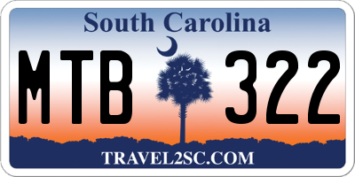 SC license plate MTB322