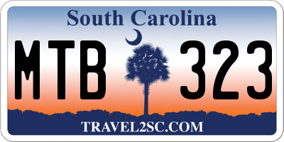 SC license plate MTB323