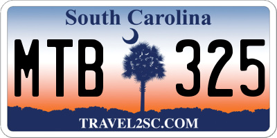 SC license plate MTB325