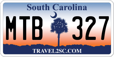SC license plate MTB327