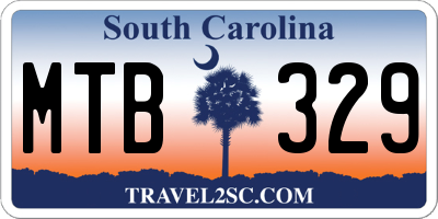 SC license plate MTB329