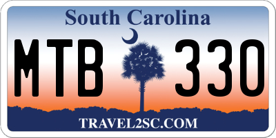 SC license plate MTB330