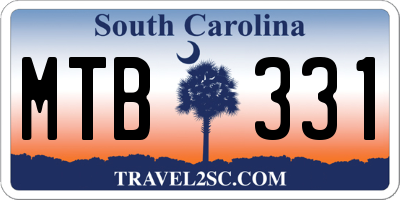 SC license plate MTB331