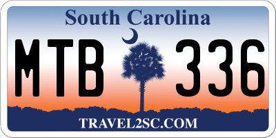 SC license plate MTB336