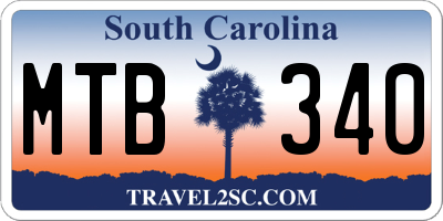 SC license plate MTB340