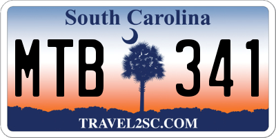 SC license plate MTB341