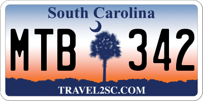 SC license plate MTB342