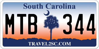 SC license plate MTB344
