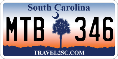 SC license plate MTB346