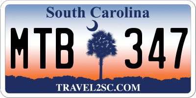 SC license plate MTB347