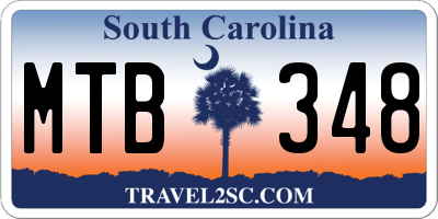 SC license plate MTB348