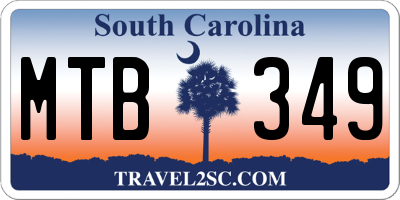 SC license plate MTB349