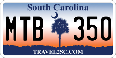 SC license plate MTB350