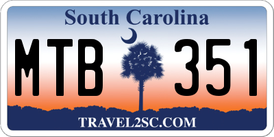 SC license plate MTB351