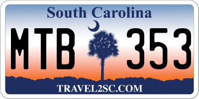 SC license plate MTB353
