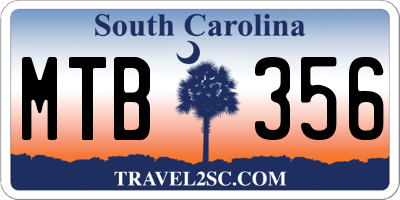 SC license plate MTB356