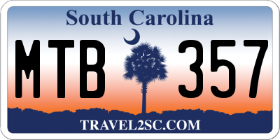 SC license plate MTB357