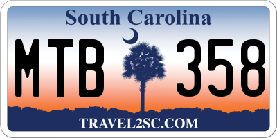 SC license plate MTB358