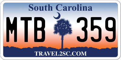 SC license plate MTB359