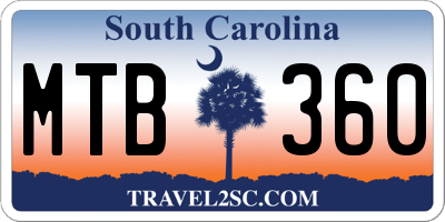 SC license plate MTB360