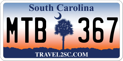 SC license plate MTB367