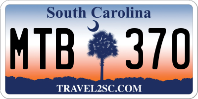 SC license plate MTB370
