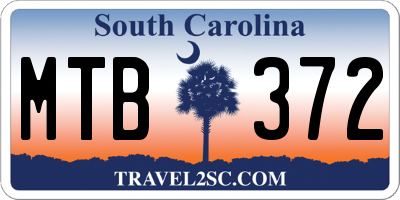SC license plate MTB372