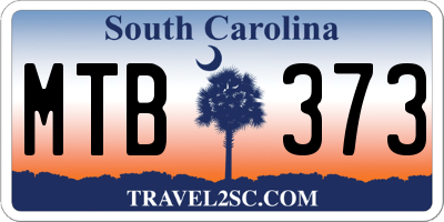 SC license plate MTB373